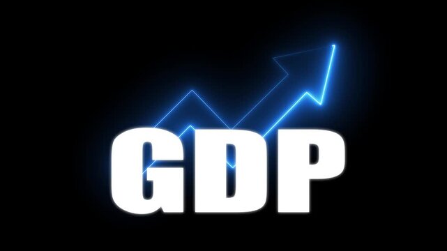 GDP Growth concept Global economy, national budgets, GDP, market analysis, gross domestic product. Animation of GDP sign with up arrow graph 4K animation..