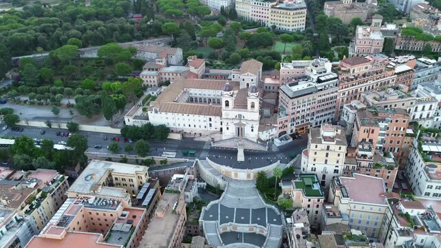 aerial view of spanish steps rome italy