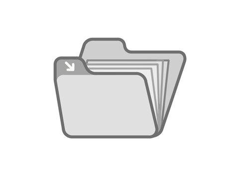 Gray file folder with papers inside.