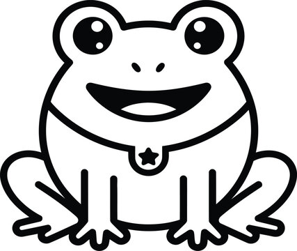 Cute cartoon frog illustration with big eyes and a friendly smile