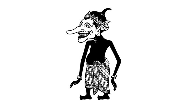 Traditional Indonesian Wayang Kulit Shadow Puppet Character - Semar