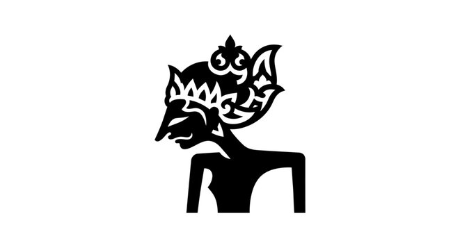Indonesian Wayang Kulit Shadow Puppet Silhouette, Traditional Javanese Art