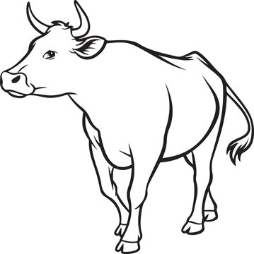 Cute Black and White Cow Vector Illustration Isolated on White Background with Farm Cattle Cartoon Design for Dairy Agriculture Livestock and Nature Theme