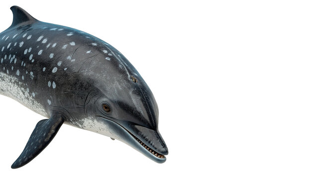 Rare pink river dolphin swimming downwards profile view wildlife isolated on transparent background