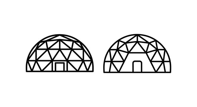 Geodesic dome construction structural icons for architectural modeling with geodesic architecture structure building geometric construction blueprint engineering minimalist abstract
