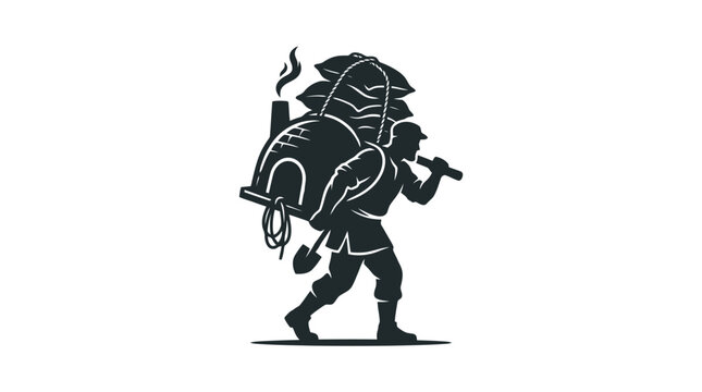 a man carrying a large backpack.