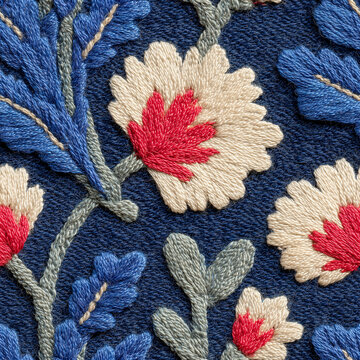 Botanical leaf motif seamless fabric texture pattern