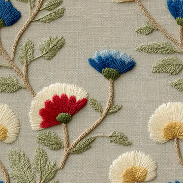Botanical leaf motif seamless fabric texture pattern