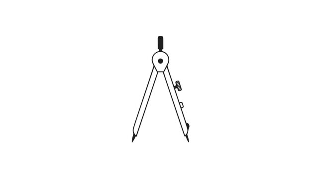 Drafting Compass Tool - Precision Geometry and Measurement Instrument