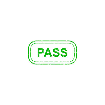 Green pass vector illustration with distressed rounded-rectangle