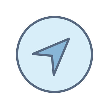 Navigation arrow button icon PNG with transparent background for GPS location and direction apps