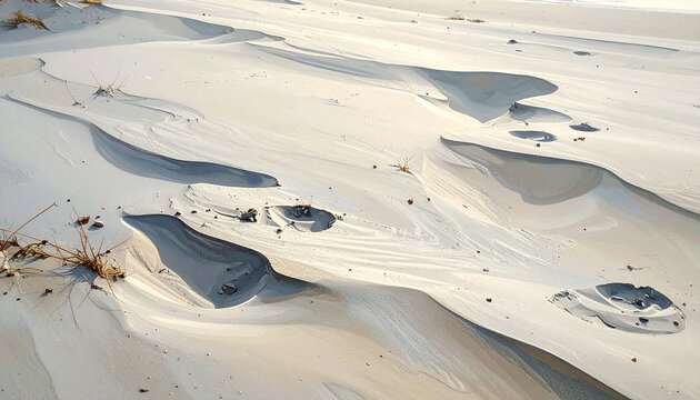 Aerial View of White Sand Dunes