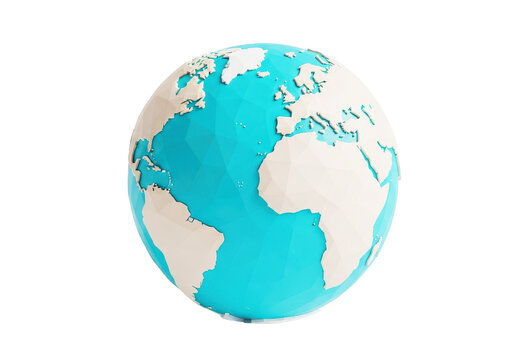 Global map highlighting northern hemisphere regions and countries in blue isolated on transparent background