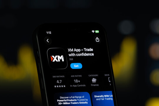San Francisco, United States - 11 July 2026: App Store page of the XM app is seen on a smartphone screen.