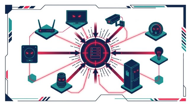 Smart home devices face cybersecurity threats due to hacking and botnet activities impacting user privacy and safety in daily life.