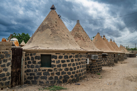 Traditional round houses built during British colonial times in Port Sudan display unique architectural style from that period in Sudan
