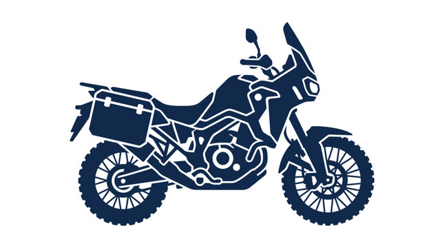 Adventure Motorcycle Silhouette - Touring Bike Icon