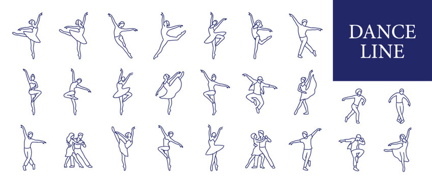 Line Art Dancers Poses Collection