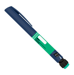 Fototapeta premium Insulin Pen Injection Illustration Isolated on White Background