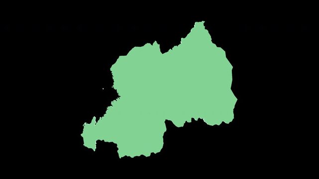 Rwanda green 3D map spin perfect 10 second loop black background