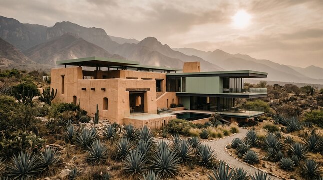 Modern Desert Architecture Home with Mountain Views