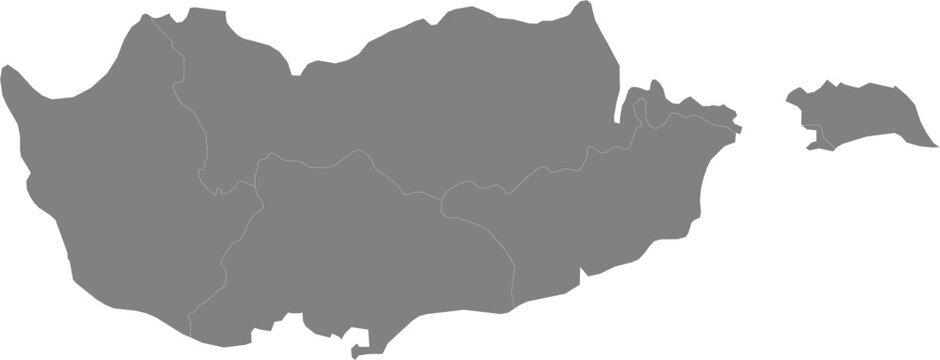 Gray silhouette map of the united arab emirates isolated on white background