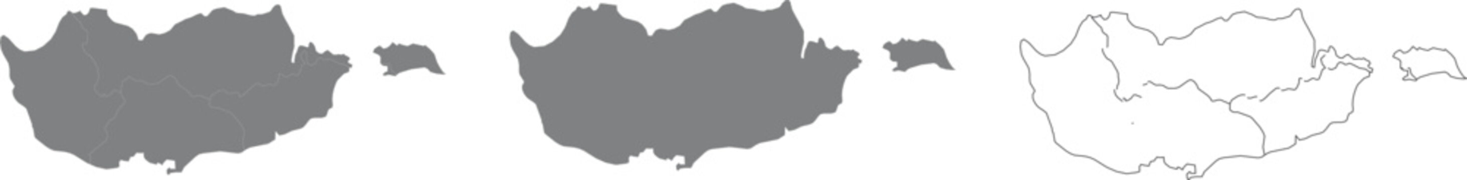 Set of mongolia country map shapes in solid grey and outline styles illustration