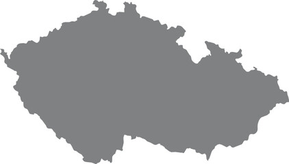 Obraz premium Simple grey map silhouette of the czech republic