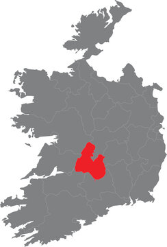 Map of ireland with highlighted offaly county illustration