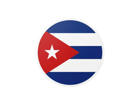 Round icon with the national flag of cuba isolated on transparent background
