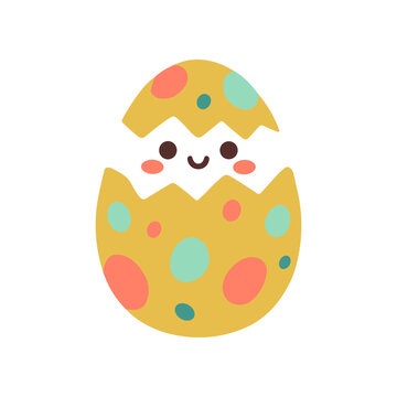 Smiling Easter egg character face.