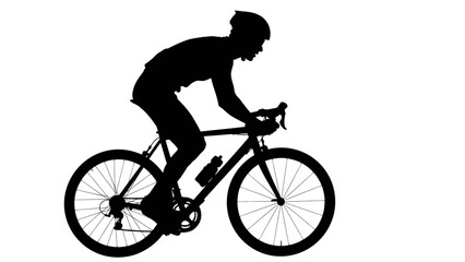 Obraz premium Man riding a bicycle fast outdoors.