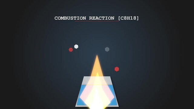 Scientific Animation of Octane Combustion Chemical Reaction Process