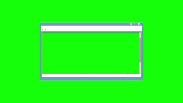 Browser window frame features a large green screen area for inserting custom digital content and for texture
