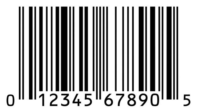 Barcode illustration with numbers product identification and retail symbolism