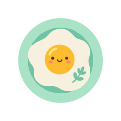 Fototapeta premium Smiling fried egg on plate.