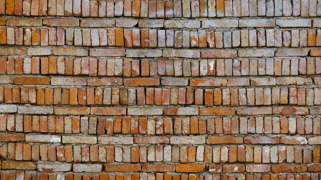 A wall made by stacking bricks