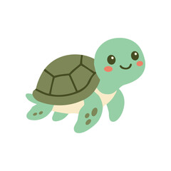 Obraz premium Cute Cartoon Turtle Character Design.