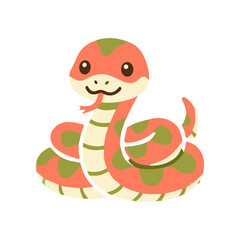 Smiling Cartoon Snake with Tongue Out.