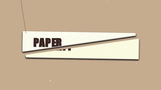 Abstract animation of paper being torn into two pieces diagonally