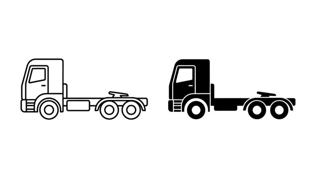 Semi-Trailer Truck Icon Set
