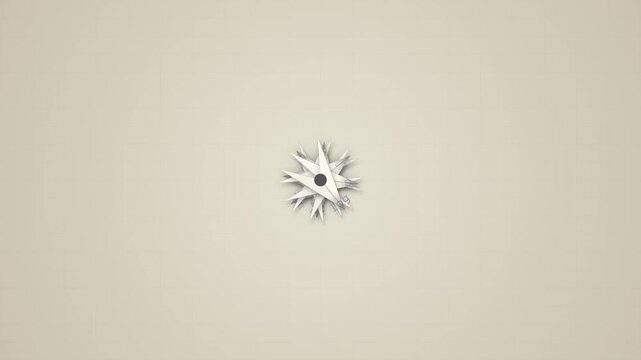 Abstract geometric animation of rotating star shape with math symbols