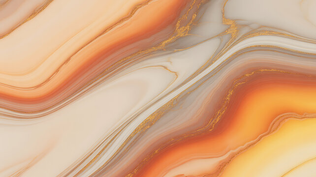 Golden veined marble texture with swirling orange and cream patterns a detailed abstract background agate alabaster amber art
