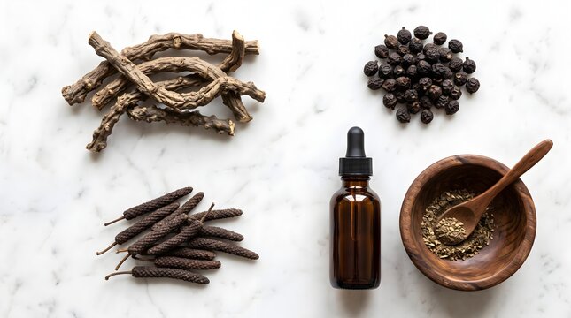 Guduchi, Vidanga & Pippali Bundle &mdash; Ayurvedic Immune Digestive Wellness Photography