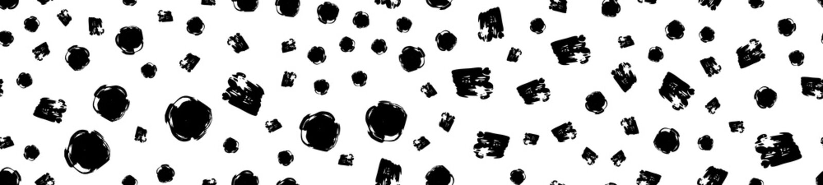 Seamless monochrome texture with chaotic brush strokes	