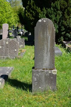 Blank grave copyspace in The Cemetery of Our Saviour (Norwegian: Var Frelsers gravlund). Cemetery in Gamle Aker district of Oslo, Norway.
