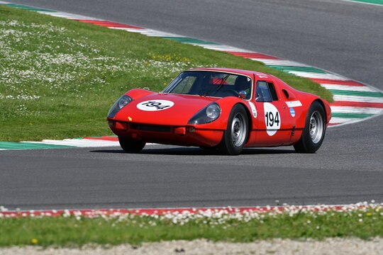 Scarperia, Italy - April 5th 2024: Porsche 904 Carrera GTS 1964 drive by	unknown in action during Mugello Classic 2024 at Mugello Circuit in Italy.