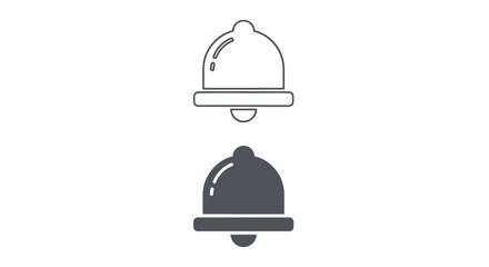 Fototapeta premium Two cloche bells presented in a simple graphic illustration style