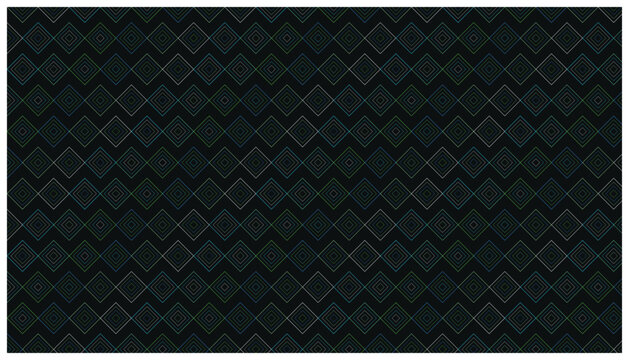 Abstract dark background with multicolored diamond outlines.