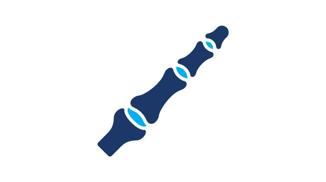 Abstract Blue Bone Segment Icon
